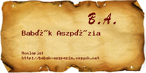 Babák Aszpázia névjegykártya